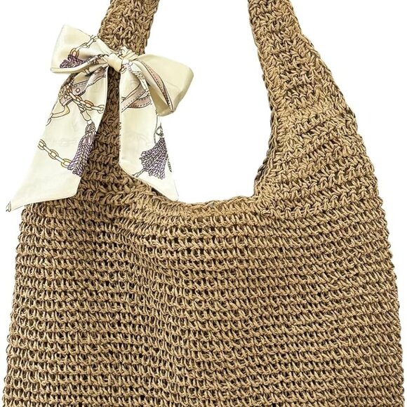 Straw Totes Bags for Women Woven Purse Shoulder Bag Summer Beach Travel - Picture 1 of 8